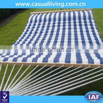 Ripple Blue White Striped Bed Folding Cot Double Hammock Bed Outdoor Wholesale