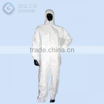White Color Microporous Non-woven Work Disposable Coverall photo-3