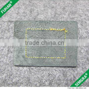 Faux Double Layer Leather Patch With Embossed Logo photo-3