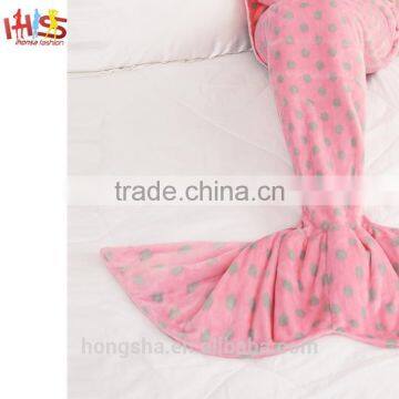Pink Polka Dot Cute Mermaid Blanket Customize Mermaid Tail Blanket HSB7566 photo-2