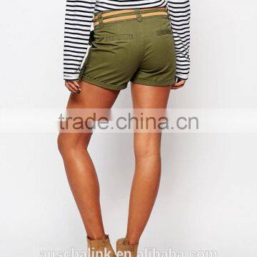 Personalized Wholesale Women Belted Cargo Shorts on Sale photo-3
