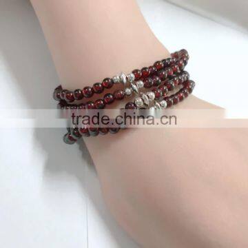 Direct Sale Natural Sterling Silver Jewelry Garnet Lotus Necklace photo-4