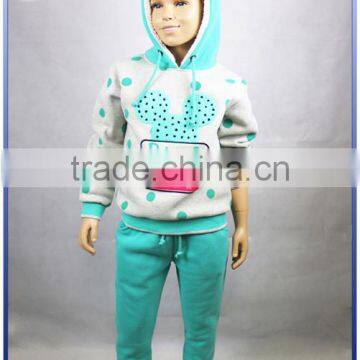 New Style plain children hoodies +pants for Girls