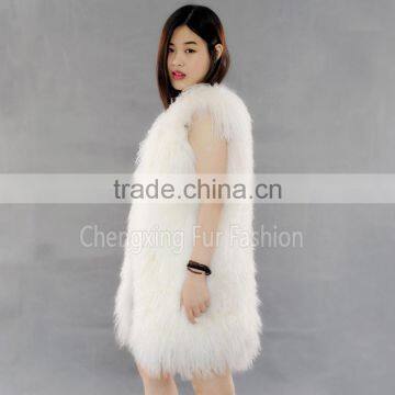 CX-G-B-101 Autumn Winter Genuine Mongolian Lamb Fur Vest photo-4