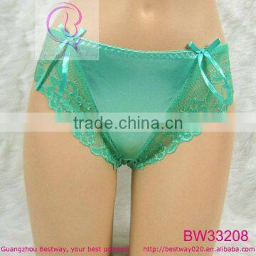 Sexy Cute Satin Bikini Panties With Lace Trim for Young Girls photo-2