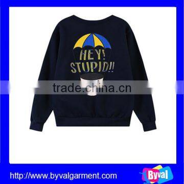 2015 New Design Kids Cheap Plain Printing Sweatshirts Kids Pullover 100%cotton Fleece Sweatshirts photo-2