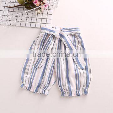 Summer Child Clothes Set Girls Clothing Flying Sleeves Round Neck t Shirt Baby Striped Wide Leg Pants Two Piece photo-6