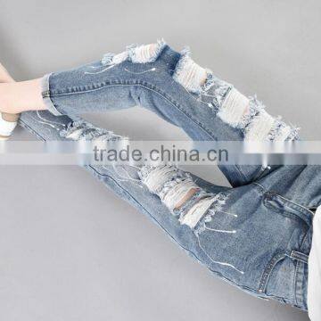 Zm35757a Summer New Pattern Jeans Pants Casual Damaged Denim Pants photo-4