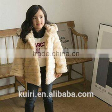 2016 Fashion Kids Faux Fur Coat, Baby Autumn and Winter Warm Outwear Clothes Children Long Faux Rabbit Strip Fur Jackets photo-3