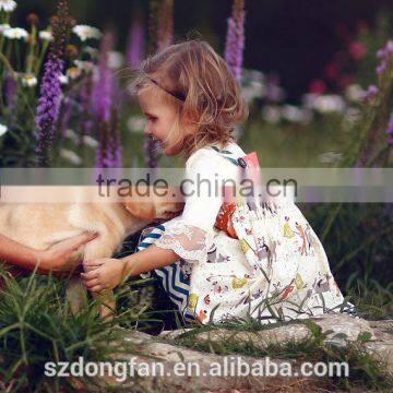 2016 New Arrive Sister Dress Floewer Girls Vintage Dress Baby Kids Back To School Clothes photo-4