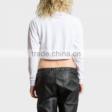 White Women Hoodies Dew Navel Long Sleeve Sweater for Women photo-2