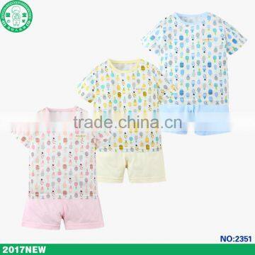 Wholesale soft touch bamboo fiber baby sleepsuit children pajamas for summer