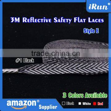 51 Inches White Shining Polyester 3M Reflective Shoelaces For Athletic&Fashion Sneakers - Customized Flat Safety Shoelaces photo-2