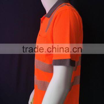 Mens Short Sleeve Fluorescent Interlock Bulk Poly/cotton High Visibility Polo Shirt photo-3