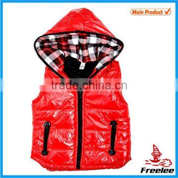 2015 Girls Red Puffer Vest with Hood