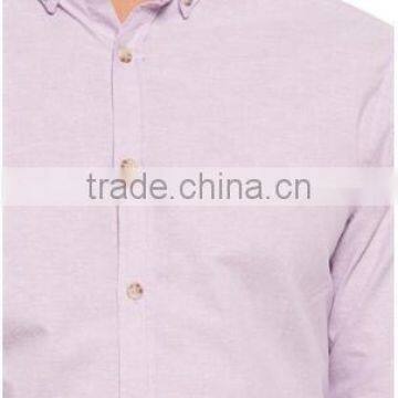 Men's Lilac Solid Long Sleeve Buttoned Shirt