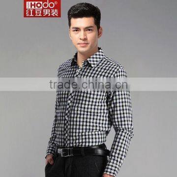 non iron men's shirt plaids shirt black color