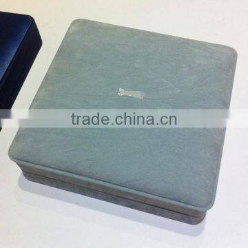 Charcoal Gray Velvet Jewelry Set Box Necklace Box photo-4