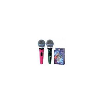 Pink and Blue Dynamic Karaoke Wire Vocal MIC Set