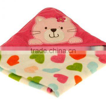 100% organic cotton baby soft embroidery hooded towel