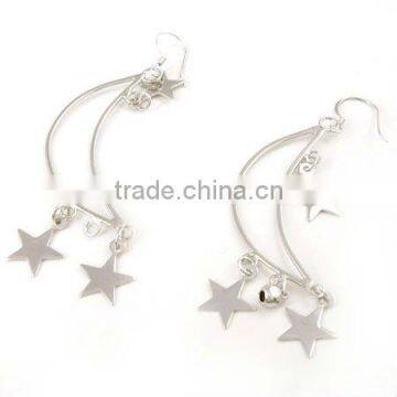 925 sterling silver fashion moon and star earring