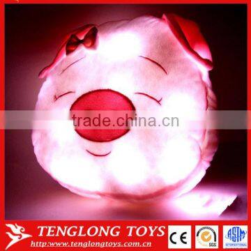 Cartoon pig head shape children lighted pillow animals