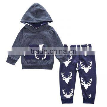 Reindeer pattern hoodie baby boy clothes 2017 spring M7041224