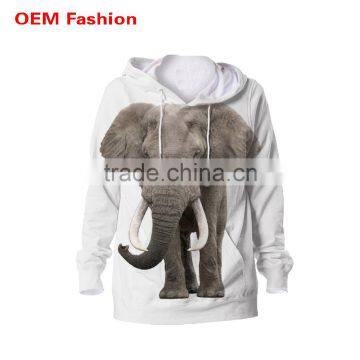 Fitness custom logo white elephant hoodie