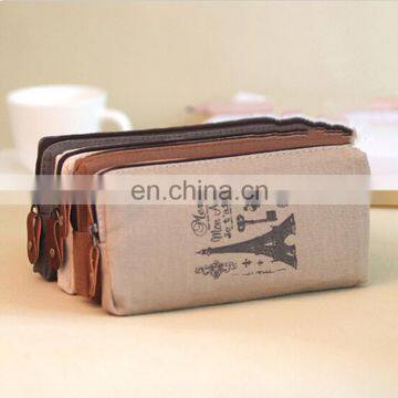 Custom design canvas Paris memory pencil bag