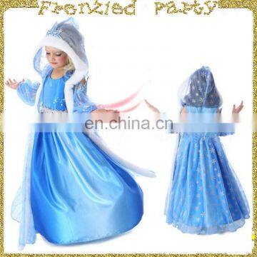 Frozen winter elsa costume with cape and cap FGCC-1007