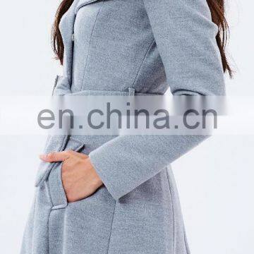 Office Lady Wear Design Wholesale 2016 OEM Sexy Women Fashion Woolen Wrap Coat Winter photo-3