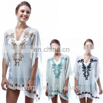 2016 wholesale latest designs top summer fancy poncho new fashion chiffon blouse