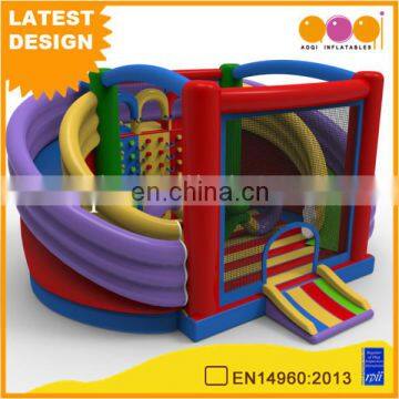 AOQI design cheap inflatable sports toy inflatable circle slide fun city for amusement park