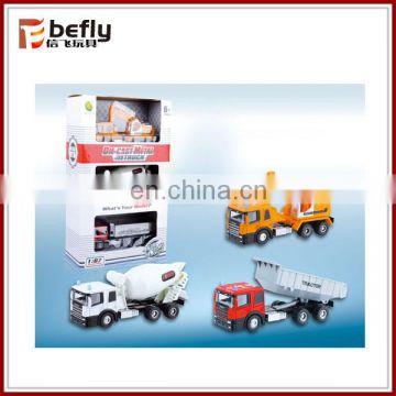 Cheap 1:87 sliding metal toy cement mixer truck and dump truck