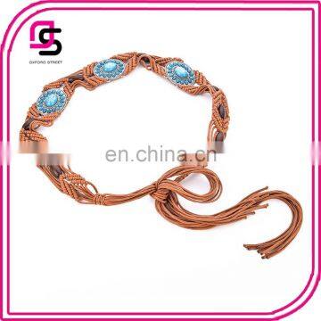 wholesale woman ladies fashion handmade boho ethnic braided belt