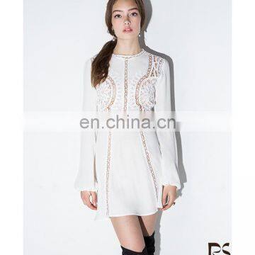 Wholesale Long Sleeve Mini White Lace Dress 2016 Fashion Women Dress Pakistani Dresses
