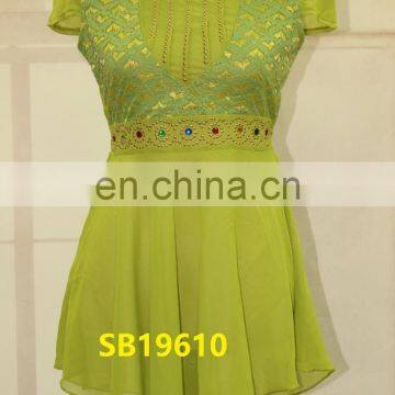 Short Sleevel Woman Chiffon Top and Lady Shirts Design photo-5