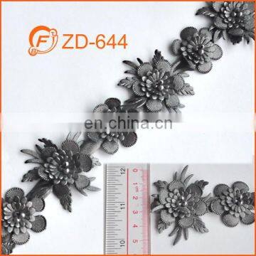 flower shape braided leather trim for garment