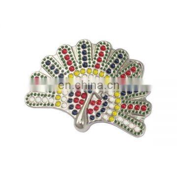 Wholesale rhinestone crystal metal Peacock Buckle