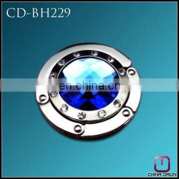 promotion painting alloy round fashionable bag hanger with crystal CD-BH229