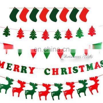 2m Colorful Christmas Hanging Flag Party Decoration Snowman/Deer/Socks/Tree Ornaments