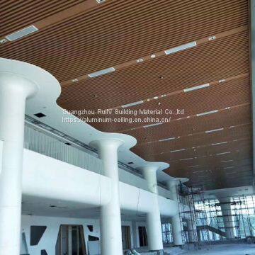 Colorful Aluminum Baffle Ceiling/Wooden Aluminum Linear Ceiling/Customized Aluminum Baffle Ceiling photo-3
