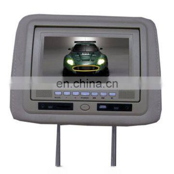 7 inch (16:9) headrest car LCD monitor with wireless game controller and optional two A/V input