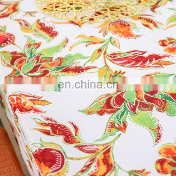 European Holiday Christmas Poinsettia Floral Design Printed Oblong Rectangle Tablecloth photo-5
