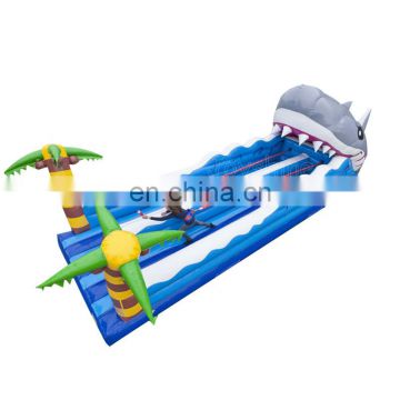 Commercial Inflatable Shark Jungle Bungee Run Sport Game For Adults