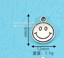 Good Price Zinc Alloy Metal Making Accessories Metal Smiling Face 13x16mm Charm Pendant Jewelry