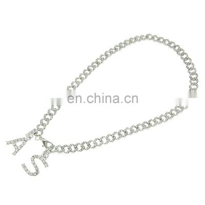 Custom Jewelry BLING Hiphop DIY Stitching Baguette Letter Mens Initial CZ Miami Cuban Chain