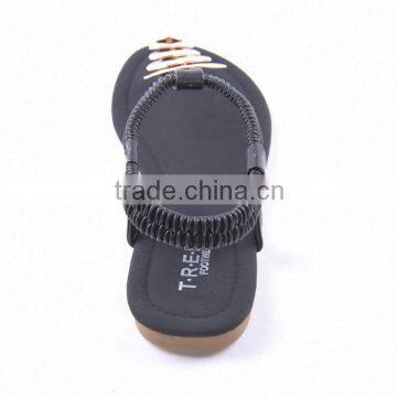 New Design Fashion Ladies Simple Flat Summer Elastic Loop Happy Feet Sandals 2016 photo-5
