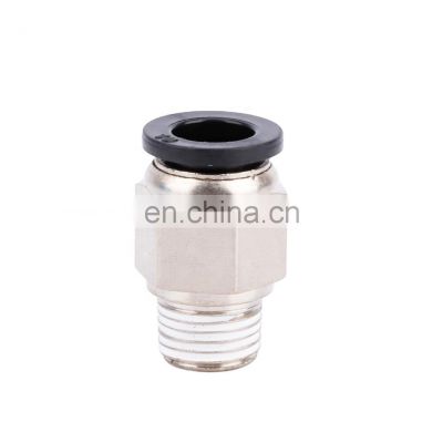 PC4-01 Quick Connect Air cylinder Pipe Pneumatic Straight Hose Brass Joint Connector One Connect Air Black Pneumatic Fitting