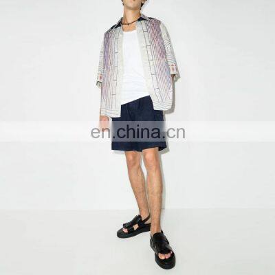 High Fashion Custom Logo Drawstring Denim Shorts for Men photo-4